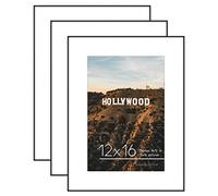 Americanflat Metropolitan Collection Lot de 3 cadres photo à chargement frontal avec verre résistant aux chocs - Utilisation comme cadre de 20,3 x 30,5 cm avec passe-partout - Collection Metropolitan