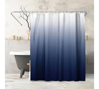 Americanflat Rideau de Douche 100% Polyester résistant à l'eau avec œillets métalliques et 12 Anneaux de Rideau de Douche, dégradé Bleu ombré 180 x 188 cm