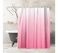 Americanflat Rideau de Douche 100% Polyester résistant à l'eau avec œillets métalliques et 12 Anneaux de Rideau de Douche, dégradé de Couleur Rose, 180 x 188 cm