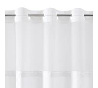 Americanflat Rideau de Douche sans Crochets - Rideau de Douche Abstrait résistant à l'eau avec Panneau Transparent, Doublure à Clipser et œillets durables - 100% Polyester - Gris et Blanc