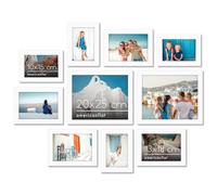 Americanflat Set of 10 Picture Frames with Shatter-Resistant Glass - Gallery Wall Frame Set with Two 8x10, Four 5x7 and Four 4x6 Frames - White