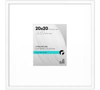 Americanflat Streamline Cadre photo carré fin à poser au mur avec plexiglas, s’utilise comme cadre de 20,3 x 25,4 cm avec passe-partout ou cadre de 50,8 x 50,8 cm sans passe-partout, Blanc