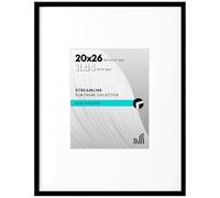 Americanflat Streamline Cadre photo fin à poser au mur avec plexiglas poli, s’utilise comme cadre de 27,9 x 35,6 cm avec passe-partout ou cadre de 50,8 x 66 cm sans passe-partout, Noir