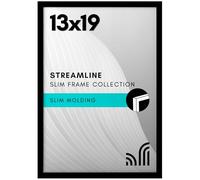 Americanflat Streamline Collection Cadre photo 33 x 48,3 cm avec plexiglas poli - Cadre photo à bordure fine pour affichage mural - Matériel de suspension inclus - Noir