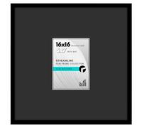 Americanflat Streamline Collection Cadre photo carré et fin de 40,6 x 40,6 cm, plexiglas poli, 12,7 x 17,8 cm avec passe-partout noir mat ou 40,6 x 40,6 cm sans passe-partout, affichage mural, noir