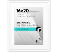 Americanflat Streamline Collection Cadre photo fin pour affichage mural 40,6 x 50,8 cm avec plexiglas poli - À utiliser comme cadre de 30,5 x 40,6 cm avec passe-partout ou cadre de 40,6 x 50,8 cm sans