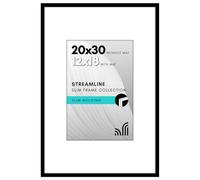 Americanflat Streamline Collection Cadre pour affiche 50,8 x 76,2 cm avec plexiglas poli - À utiliser comme cadre de 30,5 x 45,7 cm avec passe-partout ou cadre de 50,8 x 76,2 cm sans passe-partout -