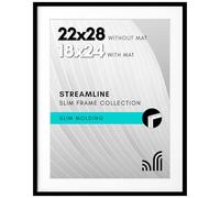 Americanflat Streamline Collection Cadre pour affiche 55,9 x 71,1 cm avec plexiglas poli - À utiliser comme cadre de 45,7 x 61 cm avec passe-partout ou cadre de 55,9 x 71,1 cm sans passe-partout
