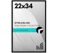 Americanflat Streamline Collection Cadre pour affiche 55,9 x 86,4 cm avec plexiglas poli - Cadre photo à bordure fine pour affichage mural - Matériel de suspension inclus - Noir