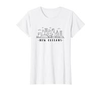 Amerika Louisiane Skyline La Nouvelle Orléans Silhouette T-Shirt Graphique avec Valeur