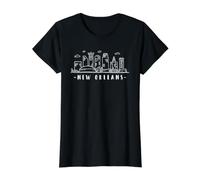 Amerika Louisiane Skyline La Nouvelle-Orléans Silhouette T-Shirt Graphique avec Valeur