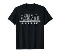 Amerika Louisiane Skyline La Nouvelle-Orléans Silhouette T-Shirt Graphique avec Valeur