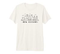 Amerika Louisiane Skyline La Nouvelle Orléans Silhouette T-Shirt Haut de Gamme