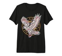 Amérindien à Queue Rouge Faucon et Soleil Nature T-Shirt Haut de Gamme
