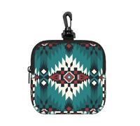 Amérindiens du Sud-Ouest américain, Aztèques et Navajos,Pochette de Rangement carrée à Fermeture éclair, Porte-Monnaie en néoprène, Petit Portefeuille, Pochette à Monnaie, Porte-Monnaie