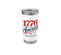 Amérique 1776 Terre de la liberté Gobelet isotherme en acier inoxydable double paroi