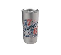 Amérique 1776 Terre de la liberté Gobelet isotherme en acier inoxydable double paroi