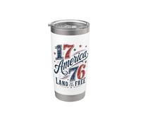 Amérique 1776 Terre de la liberté Gobelet isotherme en acier inoxydable double paroi