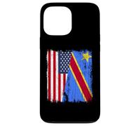 Amérique Congo Demi Drapeau American Congolese Pride Jersey Coque pour iPhone 13 Pro Max
