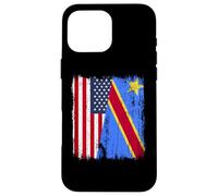 Amérique Congo Demi Drapeau American Congolese Pride Jersey Coque pour iPhone 16 Pro Max