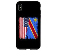 Amérique Congo Demi Drapeau American Congolese Pride Jersey Coque pour iPhone XS Max