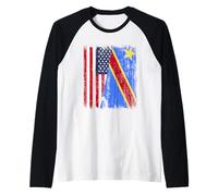 Amérique Congo Demi Drapeau American Congolese Pride Jersey Manche Raglan