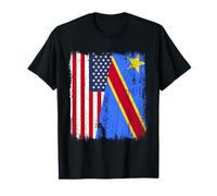 Amérique Congo Demi Drapeau American Congolese Pride Jersey T-Shirt