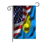 Amérique contre Palau : combinaison de drapeaux du peuple palaos Drapeaux de jardin (12,5 x 18 pouces) - Bannière aux couleurs éclatantes pour décoration extérieure de jardin et de maison