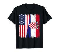 Amérique Croatie Demi-drapeau Racines croates américaines T-Shirt