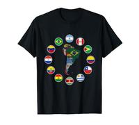 Amérique du Sud, Drapeaux sud-américains, Carte de l'Amérique du Sud. T-Shirt Graphique avec Valeur