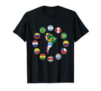Amérique du Sud, Drapeaux sud-américains, Carte de l'Amérique du Sud. T-Shirt Graphique avec Valeur