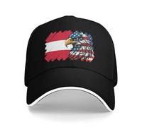 Amérique Et Autriche Drapeau De L'Eagle Autrichien Unisexe Baseball Cap Stylée Casquette De Baseball sans Déformation Casquette Trucker pour Extérieur Sport Voyage