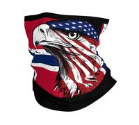 Amérique Et Norvège Drapeau Norvégien Eagle Femme Homme Bandana Coupe-Vent Snood Multifonctionnel Tour De Cou pour Marche Moto Cyclisme Ski