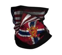 Amérique Et Norvège Drapeau Norvégien Unisexe Cache Cou Thermique Bandeau Coupe-Vent Tour De Cou pour Moto Cyclisme Ski Sport