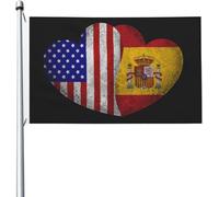 Amérique Et Ukraine Cœur Ukrainien Drapeau Maison Durable Drapeau Suspendre Bannière Cour 90X150Cm Pour Dortoirs Clubs Ferme