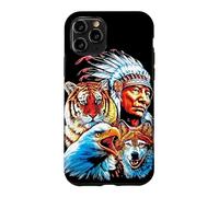 Amérique Native Amérique du Nord, Loup Indien Aigle Coque pour iPhone 11 Pro