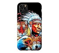 Amérique Native Amérique du Nord, Loup Indien Aigle Coque pour iPhone 11 Pro Max