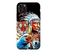 Amérique Native Amérique du Nord, Loup Indien Aigle Coque pour iPhone 11 Pro Max