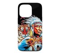 Amérique Native Amérique du Nord, Loup Indien Aigle Coque pour iPhone 13 Pro