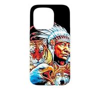 Amérique Native Amérique du Nord, Loup Indien Aigle Coque pour iPhone 15 Pro