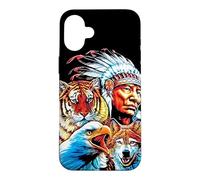 Amérique Native Amérique du Nord, Loup Indien Aigle Coque pour iPhone 16 Plus