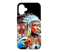Amérique Native Amérique du Nord, Loup Indien Aigle Coque pour iPhone 16 Plus