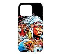 Amérique Native Amérique du Nord, Loup Indien Aigle Coque pour iPhone 16 Pro