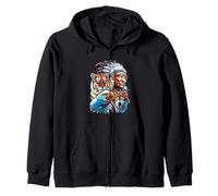 Amérique Native Amérique du Nord, Loup Indien Aigle Sweat à Capuche