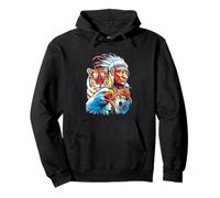 Amérique Native Amérique du Nord, Loup Indien Aigle Sweat à Capuche