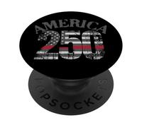 Amérique Red Thin Line 250e Anniversaire Pompier PopSockets PopGrip Adhésif
