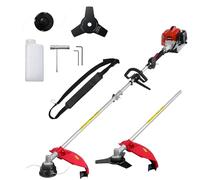 AMERISUN Désherbeur à gaz 26 cc, alimenté par gaz, désherbant 2 en 1, moteur à 2 cycles refroidi par air de 25,4 cm, lame de brosse de 40,6 cm de largeur de coupe avec poignée en caoutchouc et