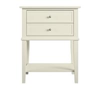 Ameriwood Home Table d'appoint Franklin avec 2 tiroirs, Blanc Doux
