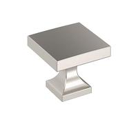 Amerock 10BX37024G10 | Lot de 10 boutons d'armoire en nickel satiné | Longueur 27 mm | Socle | Quincaillerie pour meubles