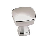 Amerock | Bouton d'armoire | Chrome poli | Longueur 32 mm | Stature | Lot de 10 | Bouton de tiroir | Quincaillerie d'armoire